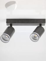 Светильник на основании General Lighting Systems, Башня, 50 Вт, GU10, на 2 лампочки, IP20, d5.5х10х10 см, боковое рассеивание, Спот, бетон, 662070