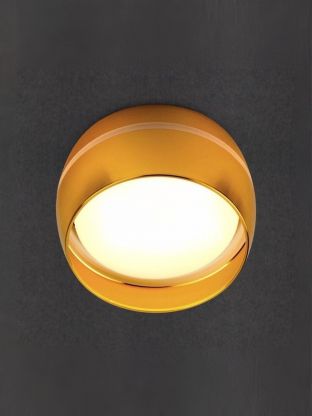 Светильник накладной General Lighting Systems, Чаша, 50 Вт, GX53, на 1 лампочку, IP20, 9х9х5 см, боковой рассеиватель, Спот, золотой, 661340