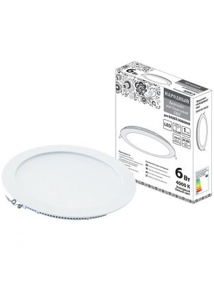 Светильник встраиваемый ультратонкий, Даунлайт Народный, 6 Вт, 4000 К, белый, TDM Electric, SQ0329-0059