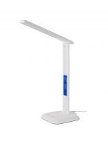 Светильник настольный 610 Лм, с дисплеем с часами, сенсорное включение, 3 цвета свечения, 8 Вт, белый, абажур белый, General Lighting Systems, GLTL-034, 800034