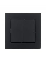 Выключатель скрытой установки, двухклавишный, без заземления, 10 А, 250 В, пластик, IP20, черный бархат, Lezard, Vesna, 742-4288-101