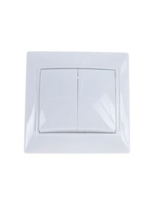 Выключатель скрытой установки, двухклавишный, 10 А, ABS пластик, IP20, белый, UNIVersal, Севиль, С0023