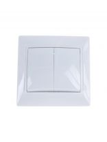 Выключатель скрытой установки, двухклавишный, 10 А, ABS пластик, IP20, белый, UNIVersal, Севиль, С0023