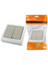 Выключатель скрытой установки, двухклавишный, без заземления, 10 А, IP54, TDM Electric, Вуокса, SQ1803-0102