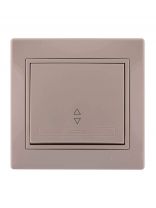 Выключатель скрытой установки, одноклавишный, без заземления, керамика, кремовый, проходной, со вставкой, Lezard, Mira, 701-0303-105