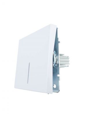 Выключатель скрытой установки одноклавишный, без заземления, пластик, подсветка, белый, безвинтовой, зажимная клемма, Lezard, Zima, 704-0288-111QC