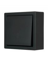 Выключатель открытой установки, одноклавишный, без заземления, 10 А, 220 В, пластик, IP20, черный, проходной, Lezard, Leto, 752-4200-105