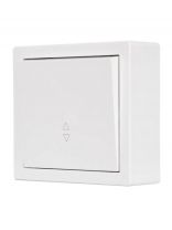 Выключатель открытой установки, одноклавишный, без заземления, 10 А, 220 В, пластик, IP20, белый, проходной, Lezard, Leto, 752-0200-105