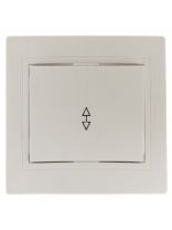 Переключатель скрытой установки, одноклавишный, 10 А, керамика, на 2 направления, слоновая кость, TDM Electric, Таймыр, SQ1814-0107