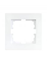 Рамка однопостовая, горизонтальная, пластик, белая, без вставки, Lezard, Vesna, 742-0200-146