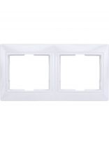 Рамка двухпостовая, пластик, белая, горизонтальная, UNIVersal, Севиль, С0044