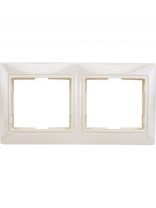 Рамка двухпостовая, пластик, слоновая кость, горизонтальная, UNIVersal, Севиль, Б-С0044