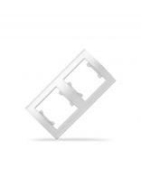 Рамка двухпостовая, горизонтальная, ABS пластик, белая, UNIVersal, Бриллиант, 7947465