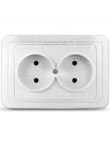 Розетка скрытой установки, 2 гнезда, без заземления, 16 А, керамика, белая, UNIVersal, Валери, В0102