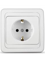 Розетка скрытой установки, 1 гнездо, с заземлением, 16 А, керамика, белая, UNIVersal, Валери, В0028