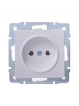 Розетка 1 гнездо, без заземления, 16 А, 220 В, пластик, IP20, белая, ПБТ, Lezard, Vesna, 742-0288-121B