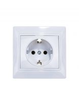 Розетка скрытой установки, 1 гнездо, с заземлением, 16 А, ABS пластик, IP20, белая, UNIVersal, Севиль, С0028