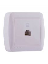 Розетка компьютерная открытой установки, без заземления, пластик, белая, Lezard, Demet, 711-0200-139