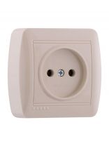 Розетка открытой установки, 1 гнездо, без заземления, пластик, кремовая, Lezard, Demet, 711-0300-121