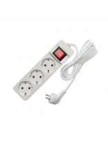 Удлинитель бытовой 3 гнезда, 3 м, ПВС, с заземлением, выключатель, 2200 Вт, Союз, 481S-7303