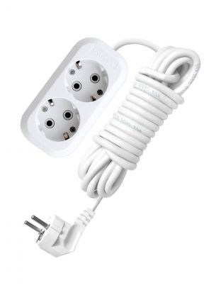 Удлинитель бытовой 2 гнезда, 3 м, ПВС, 3х1 мм2, с заземлением, UNIVersal, Е-302, 9631973