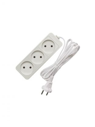 Удлинитель бытовой 3 гнезда, 3 м, ПВС, без заземления, 2200 Вт, Союз, 481S-1303