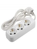 Удлинитель бытовой 3 гнезда, 5 м, ПВС, 3х0.75 мм2, с заземлением, 10 А, 2200 Вт, General Lighting Systems, 470089