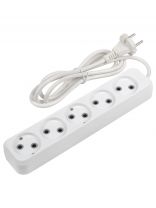 Удлинитель бытовой 5 гнезд, 3 м, ПВС, 2х0.75 мм2, без заземления, 10 А, 2200 Вт, General Lighting Systems, 470084