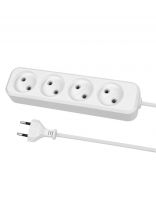 Удлинитель 4 гнезда, 1.5 м, без заземления, 6 А, 1380 Вт, белый, TDM Electric, Народный, SQ1303-1205