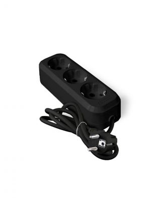 Удлинитель бытовой 3 гнезда, 2 м, ПВС, 3х0.75 мм2, с заземлением, черный, UNIVersal, Люкс, У10-554, 1981