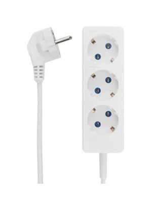Удлинитель 3 гнезда, 1.5 м, ПВС, 3х0.75 мм2, с заземлением, 6 А, белый, PROconnect, 11-7204