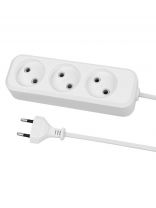 Удлинитель 3 гнезда, 10 м, без заземления, 10 А, 2300 Вт, белый, TDM Electric, Народный, SQ1303-1314