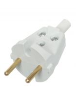 Вилка без заземления, белая, В6-001, УТ000002570