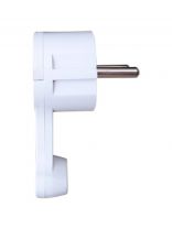 Вилка угловая, с заземлением, 16 А, 250 В, плоская (за шкаф), белая, Ecola, Base, AEPL1WEAY