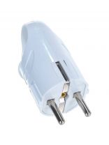 Вилка угловая, с заземлением, 16 А, IP20, 250 В, еврослот, с ушком, белая, UNIVersal, А112