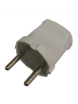 Вилка прямая, без заземления, 6 А, IP20, 250 В, разборная, круглая, белая, General Lighting Systems, 470508