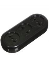 Корпус удлинителя 3 гнезда, 2 полюса, 16 А, карболит, TDM Electric, Ретро, SQ1806-0104