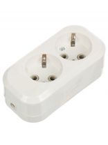 Колодка розеточная 2 гнезда, 2 полюса, с заземлением, 16 А, 220 В, без выключателя, IP20, General Lighting Systems, Easy GSB-16-2-G-IP20, 470051