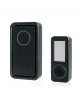 Звонок дверной беспроводной, на батарейках, 18 мелодий, кнопка IP 44, 2 х 1.5 В, АА, черный, Feron, Е379, 41436