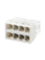 Клемма СМК 772-208, строительно-монтажная, 8 отверстий, пластик, 25 штук / упаковка, 1-4 мм2, In Home, 4690612027302