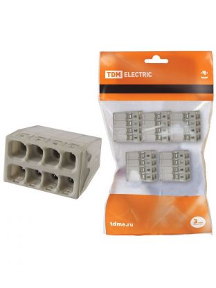 Клемма КБМ-2273-248, строительно-монтажная, с пастой, 5 шт, 2.5 мм2, TDM Electric, SQ0517-0127