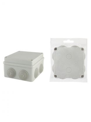 Коробка распаячная, открытая, 110х110х70 мм, TDM Electric, крышка на винтах, 8 входов, IP55, SQ1401-0114