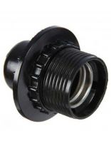 Патрон E27, подвесной, General Lighting Systems, карболит, с кольцом, черный, 474003