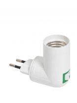 Переходник E27, с выключателем, вилка-патрон, белый, Ecola, Base, APT7SWEAY