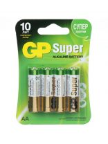 Батарейка GP, АА (LR6, 15A), Alkaline Super, щелочная, блистер, 4 шт, 02706