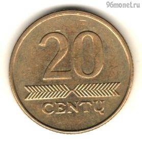 Литва 20 центов 2008