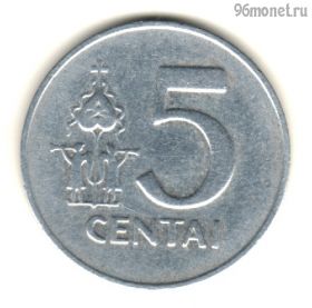 Литва 5 центов 1991