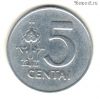 Литва 5 центов 1991