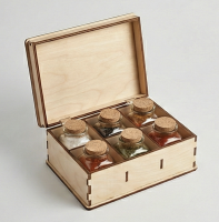 Коробка для набора специй/соусов (6 секций)