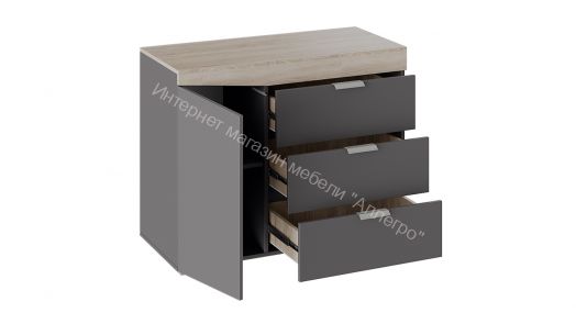Комод тип 1 Дуб Сонома, Графит серый